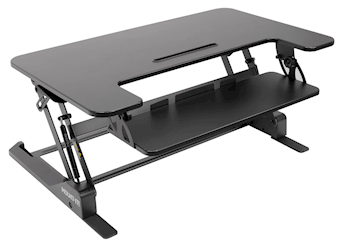 STANDING DESK CONVERTER, MANUAL ADJUSTABLE, 36"W, BLACK LARGE